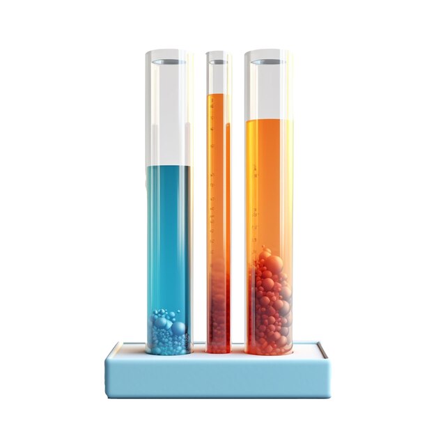 Photo science test tube isolated on background with generative ai