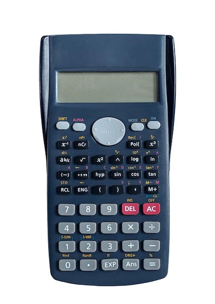 Scientific calculator isolated on blank background