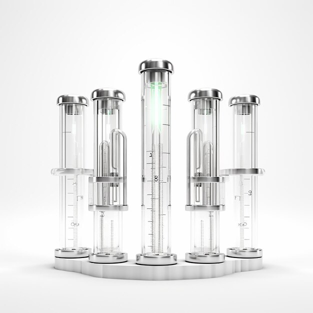 Photo scientific exploration test tubes on white background