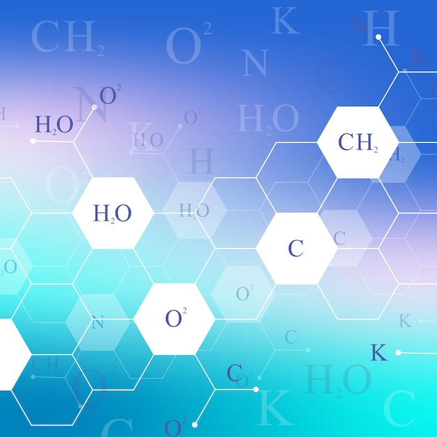 科学的な六角形の化学パターン。概念としての構造分子DNA研究。科学技術の背景コミュニケーション。あなたのデザイン、イラストの医学科学的背景。