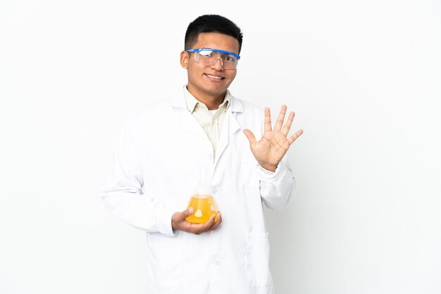 scientific man over isolated background