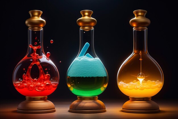 научно-исследовательская лаборатория химические исследования эксперимент посуда колба пробирка стакан