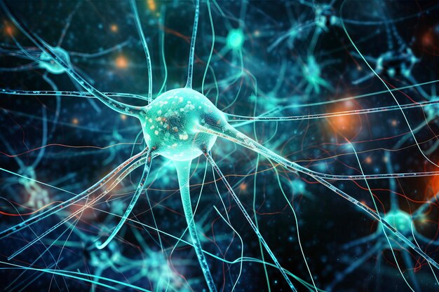 생물학적 신경망의 과학 기술 추상 이미지AI 기술 생성 이미지
