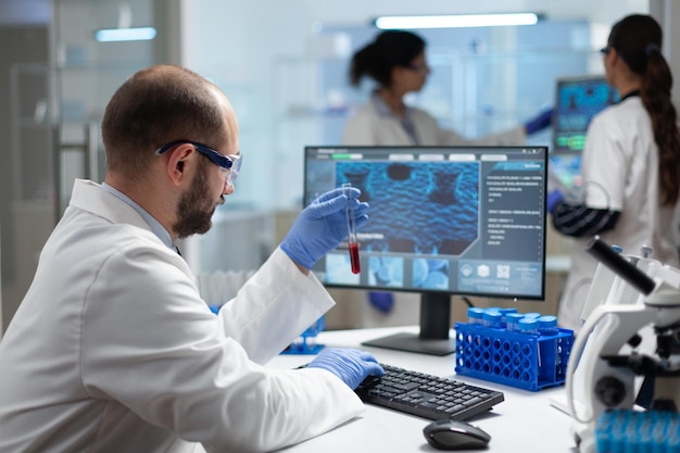scientist experimenting at laboratory