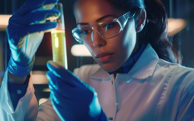 Photo scientist in the lab cinematic shot