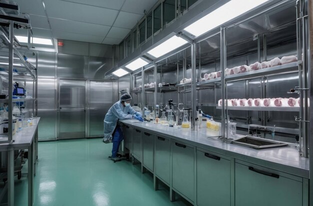 Photo scientist in a sterile laboratory environment