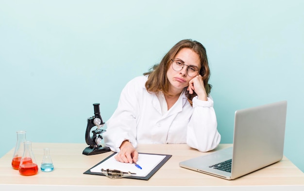scientist student woman working in her desk