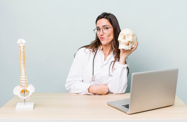 scientist student woman working in her desk