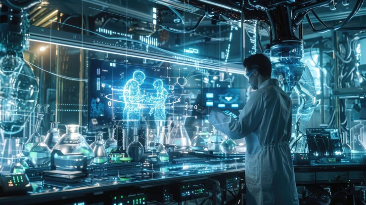 Photo 未来の研究室 aig60 に ai を搭載した科学者