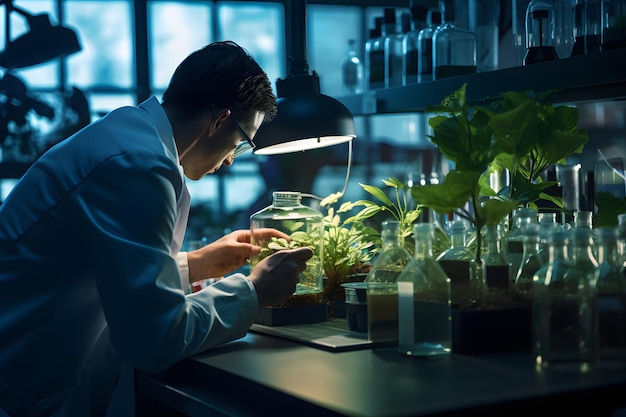 Scientist Working on Biotechnology Project