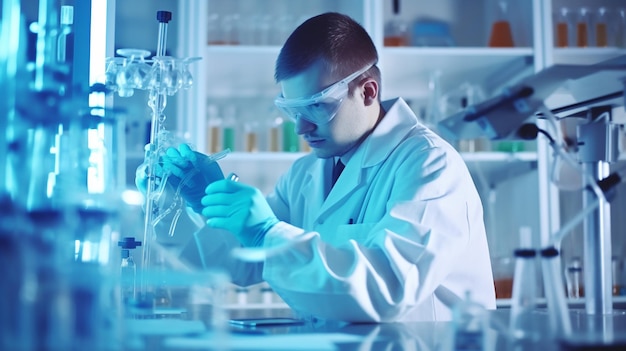 A scientist working in a lab