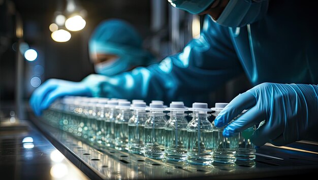 Scientist working with test tubes in laboratory closeup Medical research