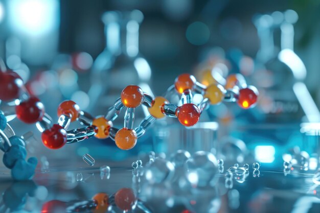 Foto scienziati che studiano il dna e le molecole in laboratorio