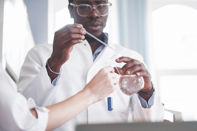 Scientists working in the laboratory