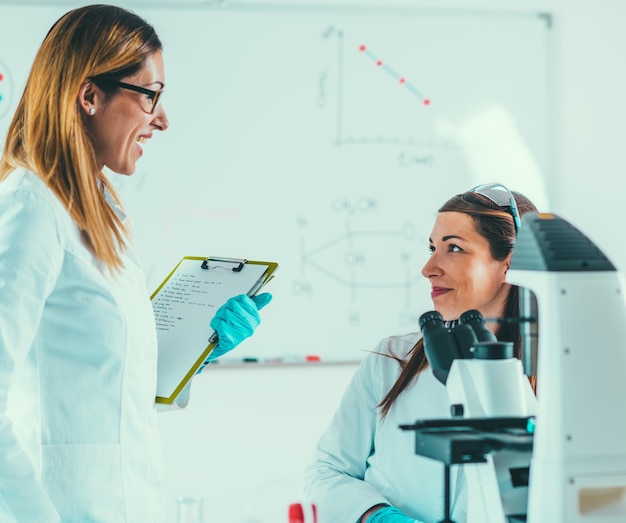 Scientists working in their lab