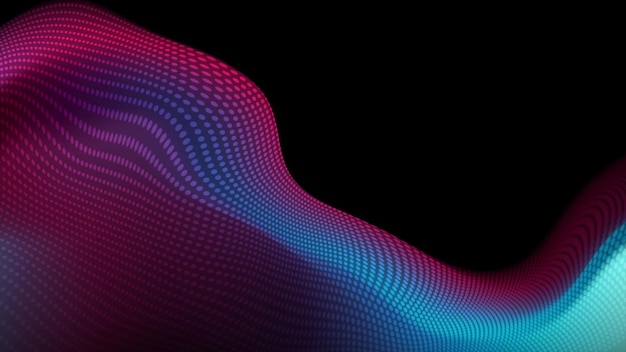 Scifi abstracte achtergrond met gestreepte gebogen golvende lijnen