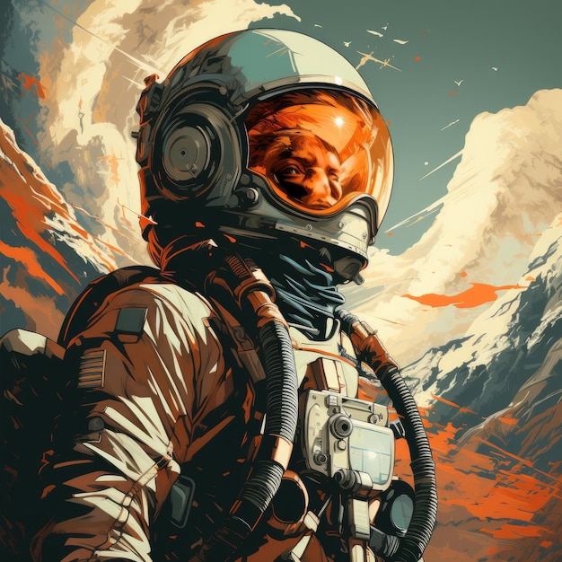 SciFi Astronaut Drawn