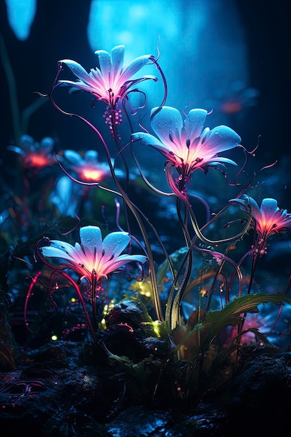 scifi bloemen neon intrinsieke onderwereld