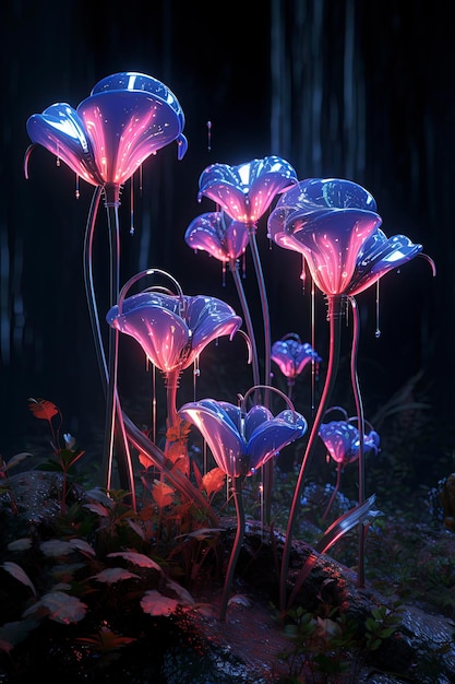 scifi bloemen neon intrinsieke onderwereld