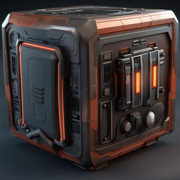 A scifi box 3d model concept art