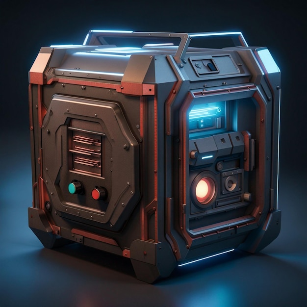 A scifi box 3d model concept art