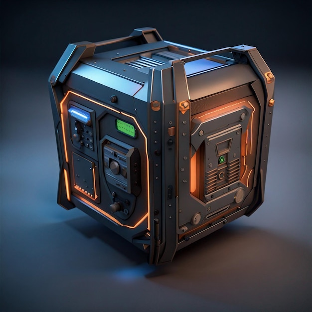 A scifi box 3d model concept art