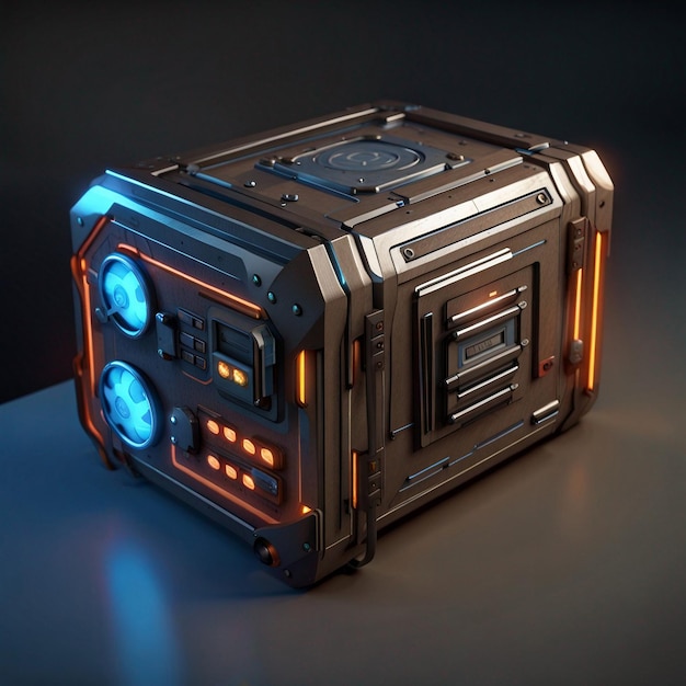 A scifi box 3d model concept art