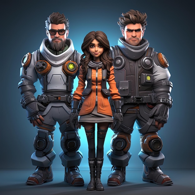 Photo scifi characters game assets