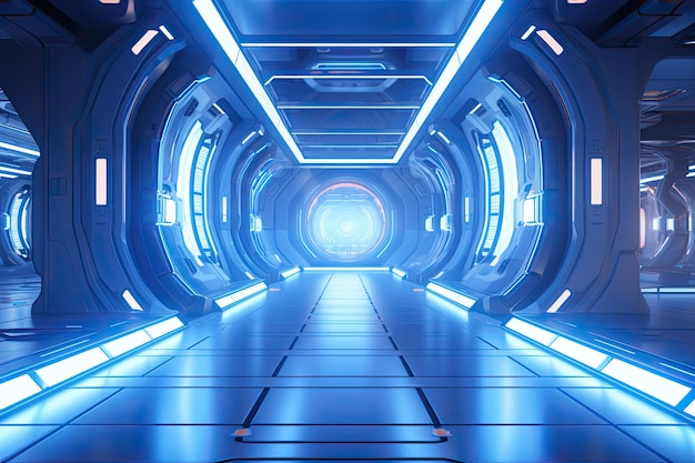 Scifi corridor concept with a sleek and futuristic background