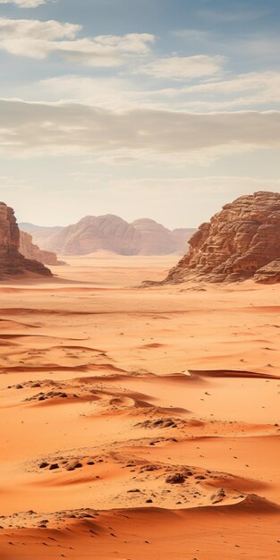 Photo scifi desert landscape in jordan photorealistic uhd image