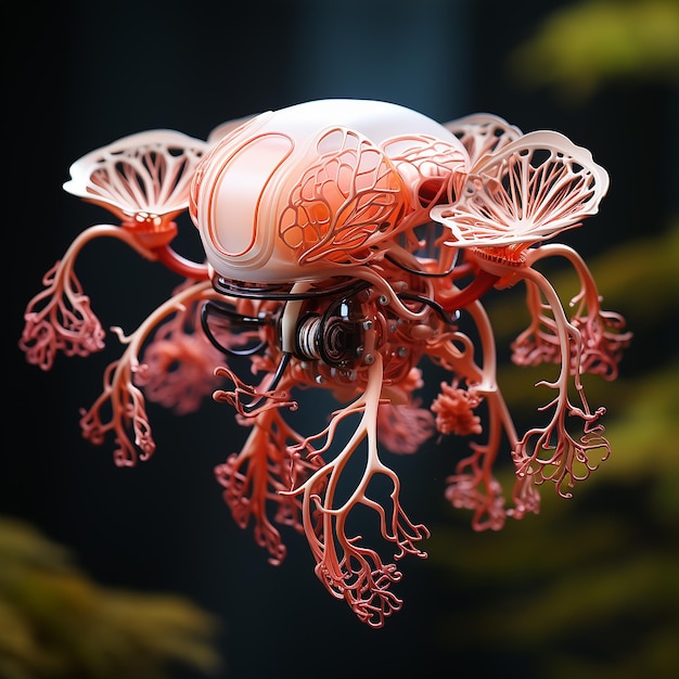 Foto scifi_drone_made_from_soft_robotics_coral_shapes