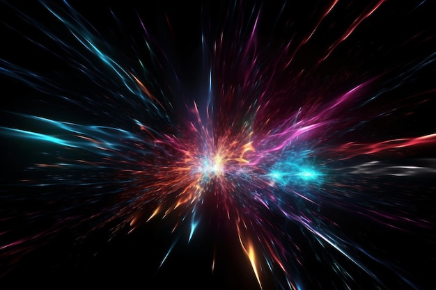 SciFi Futuristic Starburst в ярких цветах Генеративный ИИ