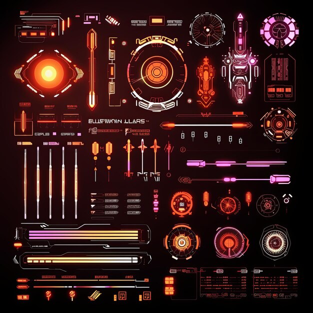 사진 scifi hud 라인 요소 하이테크 요소