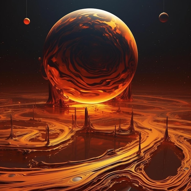 Scifi landscape of a red planet