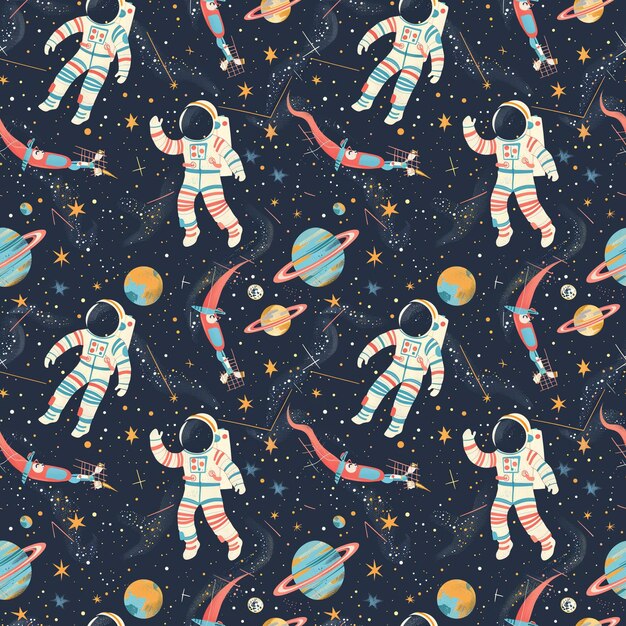 SciFi Mission of Space Explorers on Tile