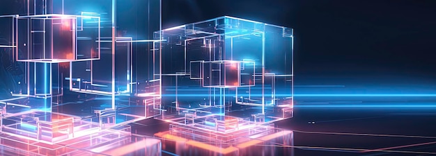 Scifi neon cube AI generation