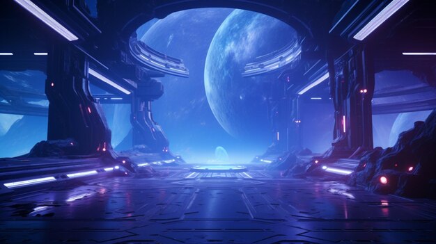 Scifi space environments game background