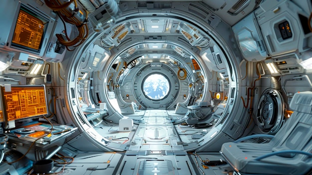 Photo scifi spaceship interior unreal engine game concept art