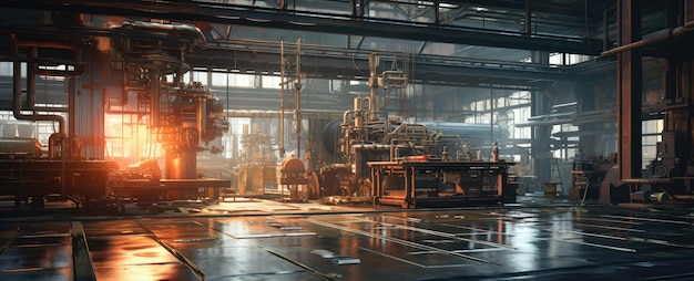 Scifi style futuristic largescale processing factory