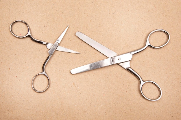 Photo scissors for cutting on paper background