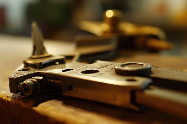Foto scissori su un tavolo di legno adatti per la fabbricazione di articoli da ufficio o progetti diy