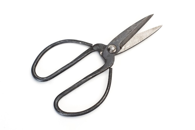 Scissors with large handles on a white background