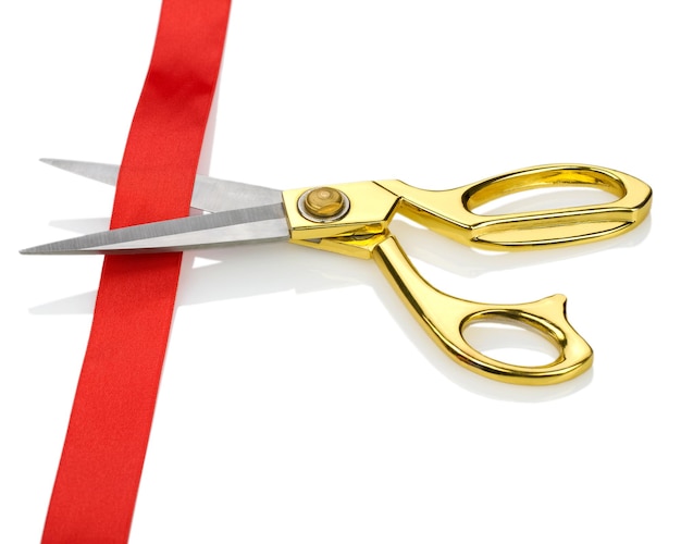 Photo scissors with a red tape