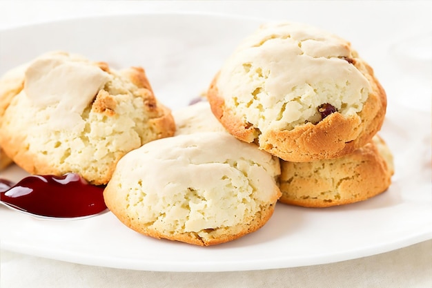 Scones on white background