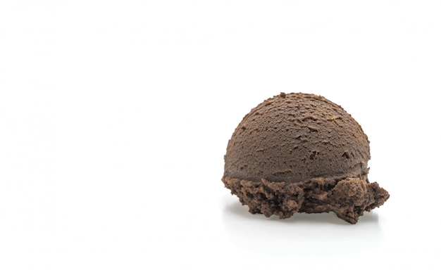 Scoop of chocolated ice cream