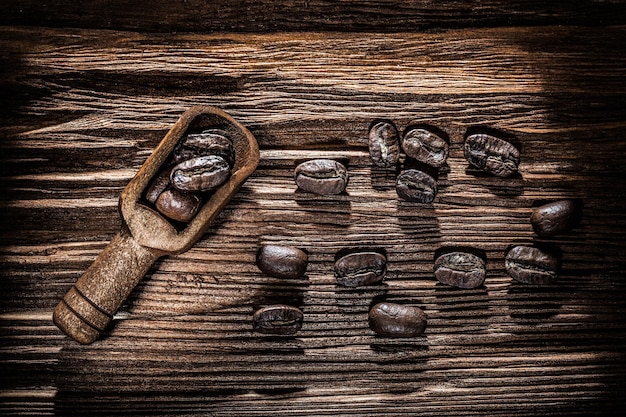 Scoop coffee beans