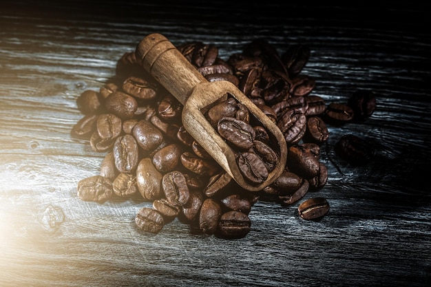 Scoop coffee beans