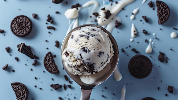 Scoop of Ice Cream With Cookies