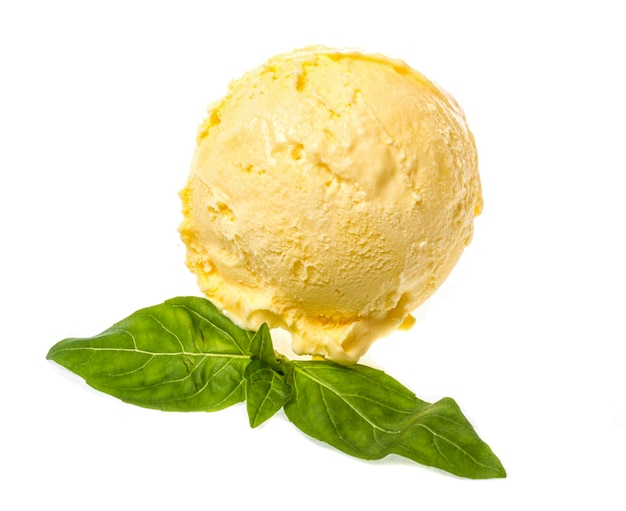 Scoop of lemon ice cream