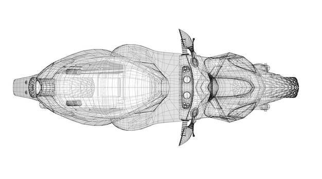 背景、モデル、ボディ構造、ワイヤーモデルのスクーター